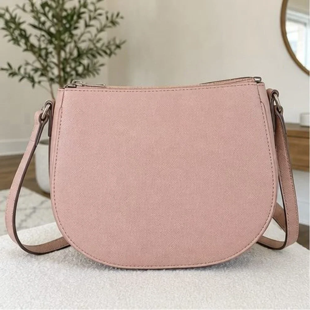 Blush Saffiano Crossbody Bag